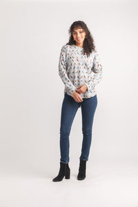 Heathered Knit Sweater Top