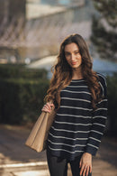 Striped Drop Sleeve Sweater