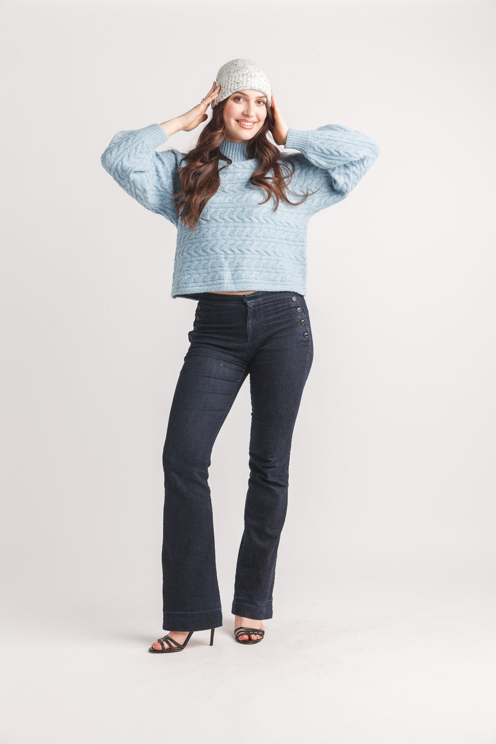 Cable Knit Pullover With Ribbed Detail