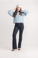 Cable Knit Pullover With Ribbed Detail